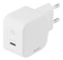 DELTACO USB-C wall charger, GaN technology,  1x USB-C PD, 30 W, white