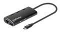 MANHATTAN SuperSpeed USB-C Multiport Adapter, USB 3.2 Gen 1 Type-C Male to HDMI (4K@30Hz) Female, Three Top-Mounted SuperSpeed USB-A Ports, USB-C Power Delivery (PD 3.0) Port, Gigabit RJ45 Port and SD/MicroSD C