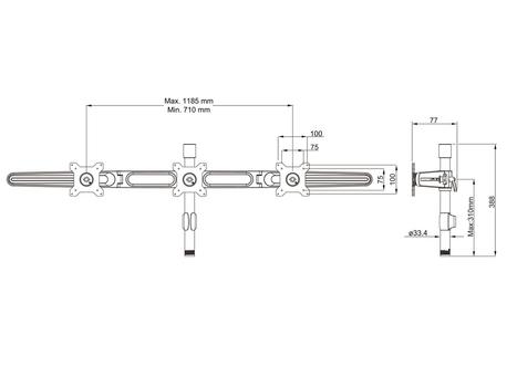MULTIBRACKETS M VESA Desktopmount Triple Arm Expan Kit (7350022735002)