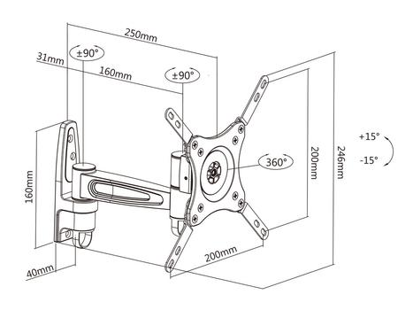 MULTIBRACKETS M VESA Flexarm 360 II White 200x200 &mor (7350022736085)