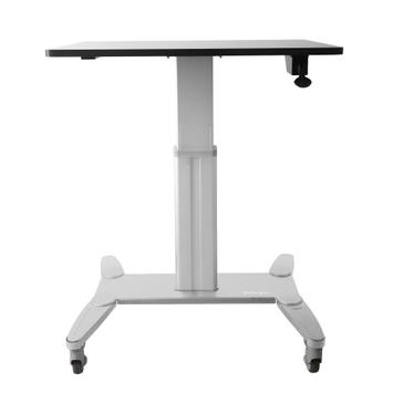 StarTech Mobile Standing Desk, Portable Sit Stand Ergonomic Height Adjustable Cart on Wheels, Rolling Computer/ Laptop Workstation Table w/ Locking One-Touch Lift for Teachers/ Student - Mobile Computer Table (S (STSCART)