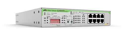 Allied Telesis ALLIED 8x 10/ 100/ 1000T unmanaged PoE+ switch with internal PSU 1 Fixed AC power supply EU Power Cord (AT-GS920/8PS-50)