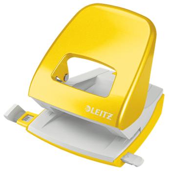 LEITZ 5008 WOW 2 Hole Punch Metal 30 Sheet Yellow 50081016 (50081016)