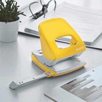 LEITZ 5008 WOW 2 Hole Punch Metal 30 Sheet Yellow 50081016 (50081016)