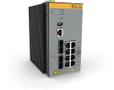 Allied Telesis s AT IE340-12GP - Switch - L3 - Managed - 8 x 10/100/1000 (PoE+) + 4 x 1000Base-X SFP - DIN rail mountable, wall-mountable - PoE+ (240 W) - DC power
