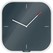 LEITZ Cosy Veggklokke med glassoverflate - fløyelsgrå Kvarts klokkemekanisme, stillegående uten tikking. Inkl. whiteboardpenn