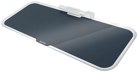 LEITZ Cosy Memotavla med glasyta som en whiteboard - sammetsgrå Glastavla för anteckningar. Kompakt design passar mellan tangentbord och skärm (52690089)
