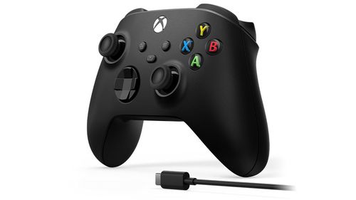 MICROSOFT MS Xbox Controller with USB cable to PC EN/ FR/ DE/ IT/ PL/ PT/ RU/ ES EU Hardware Carbon Black (1V8-00002)