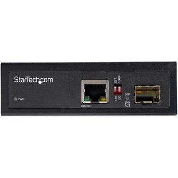 STARTECH Industrial Media Converter - 1Gbit/s media converter LWL copper - SM/MM glass fiber to copper 12V DC (IMC1GSFP)