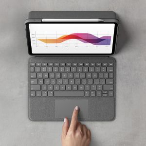 LOGITECH Tastatur Folio touch iPad Air 10.9'' 2020 Grey (Nordic) (920-009966)