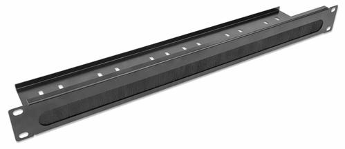INTELLINET INT 19" Rackmount Angle Cable Manager, with Brush, 1U, Black (715812)