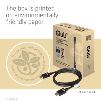 CLUB 3D HDMI 2.1 Kabel 1,5m Ultra High Speed 4K120Hz, 8K60Hz St./St. schwarz (CAC-1370)