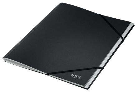 LEITZ Recycle Card Divider Book with Elasticated Closure 6 Tabs A4 Black (Pack 6) 39140095 (39140095)