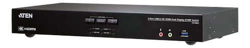 ATEN 2-Port True 4K HDMI Dual-View KVM Switch with Audio & USB 3.0 Hub (CS1842-AT-G)