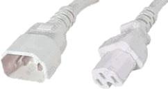 LinkIT strømkabel C15/C14 hvit 1m 3 x 1,00mm² , PVC (NYEC15C14-1M-W)