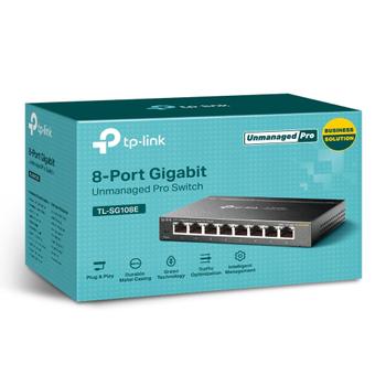 TP-LINK 8-Port Gigabit Easy Smart Switch 8 10/ 100/ 1000Mbps RJ45 ports MTU/ Port/ Tag-based VLAN QoS IGMP Snooping (TL-SG108E)