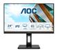 AOC 24P2C - LED-skærm - 24" (23.8" til at se) - 1920 x 1080 Full HD (1080p) @ 75 Hz - IPS - 250 cd/m² - 1000:1 - 4 ms - HDMI, DisplayPort,  USB-C - højtalere - sort