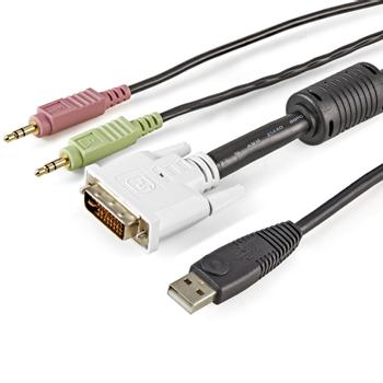 STARTECH CABLE KVM 1.8M 4 EN 1 DVI-I USB AUDIO Y MICROFONO PARA SWITCH IN CABL (USBDVI4N1A6)