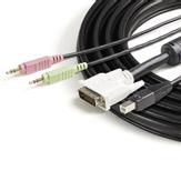 StarTech 6 ft 4-in-1 USB DVI KVM Cable with Audio and Microphone - DVI KVM Cable - USB KVM Cable - KVM Switch Cable (USBDVI4N1A6) - tastatur/ video/ mus/ lyd-forlengelseskabel - 1.8 m (USBDVI4N1A6)