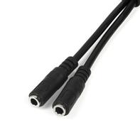 StarTech Headset Adapter, Microphone and Headphone Splitter - 3.5mm Male Aux to 3.5mm Female Audio & Mic Combo Jack Y Cable for Laptop / PC (MUYHSMFF) - Hodetelefonsplitter - ministereojakk (hunn) til 4-polsmi