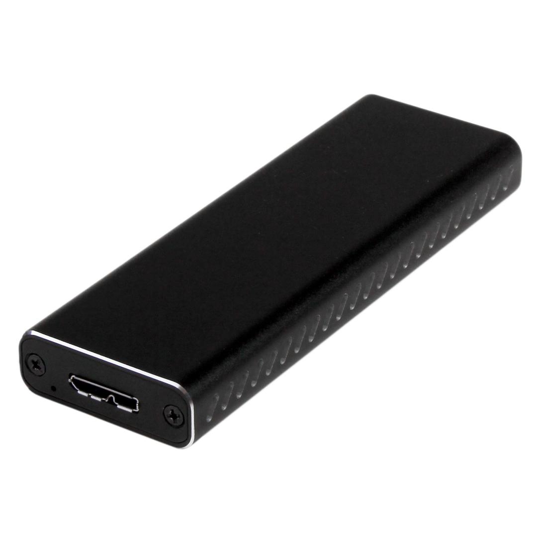StarTech - M.2 SSD Aluminum Enclosure to USB 3.0 (5Gbps) with UASP - M.2 NGFF SATA with B Key & B+M Key - External M.2 Portable Enclosure (SM2NGFFMBU33) - Drevkabinett - M.2 - SATA 6Gb/s - 6 Gbit - USB 3.0 - sva