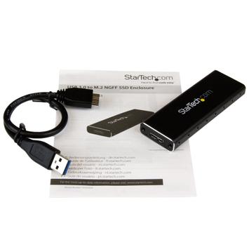 StarTech M.2 SSD Aluminum Enclosure to USB 3.0 (5Gbps) with UASP - M.2 NGFF SATA with B Key & B+M Key - External M.2 Portable Enclosure (SM2NGFFMBU33) - Drevkabinett - M.2 - SATA 6Gb/s - 6 Gbit - USB 3.0 - sva (SM2NGFFMBU33)