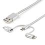 STARTECH "USB Multi-Charger Cable - Lightning, USB-C, Micro-B - Braided - 1 m"