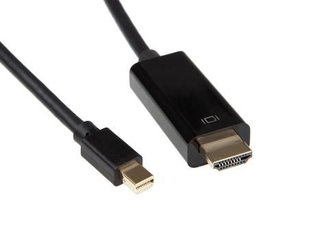 IIGLO MiniDP til HDMI kabel 5m (sort) v1.2, Mini Displayport hann til HDMI hann, enveis, PVC, 4K (II-MDPMHDM-B050)