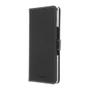 INSMAT Exclusive - Vikbart fodral för mobiltelefon - genuint läder, polykarbonat, kartong+papper+aluminiumfolie, bomullssömmar - svart - för Sony XPERIA 10 II