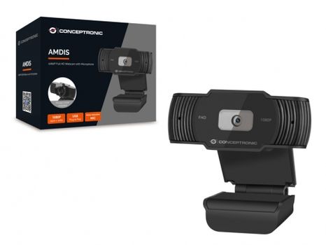 CONCEPTRONIC Webcam AMDIS 1080P Full HD Webcam+Microphone sw (AMDIS04B)