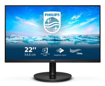 PHILIPS V Line 222V8LA/ 00 computer monitor 54.6 cm (21.5") 1920 x 1080 pixels Full HD LCD Black (222V8LA/00)