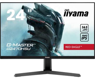 IIYAMA G-MASTER Red Eagle G2470HSU-B1 - LED monitor - 24" (23.8" viewable) - 1920 x 1080 Full HD (1080p) @ 165 Hz - Fast IPS - 250 cd/m² - 1100:1 - 0.8 ms - HDMI, DisplayPort - speakers - matte black (G2470HSU-B1)