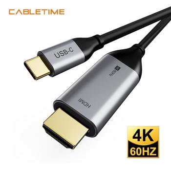CABLETIME USB-C kabel 1,8m, USB-C: Han - HDMI: Han, 4K60Hz, Space grey, HDMI 2.0 (CT-C160-PU31-CMHD2-S1.8)