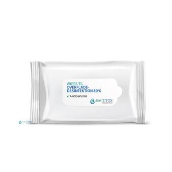 Bactitox Wipes til overfladedesinfektion 80% (20 stk pakke) (1104)