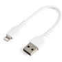 STARTECH 15CM USB TO LIGHTNING CABLE APPLE MFI CERTIFIED - WHITE CABL (RUSBLTMM15CMW)