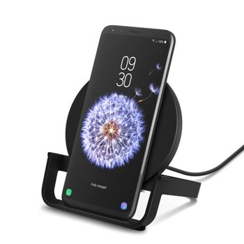 BELKIN 10W WIRELESS CHARGING STAND MICROUSBCABLE W/POWER SUPP BLACK CHAR (WIB001VFBK)