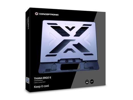 CONCEPTRONIC THANA ERGO S Laptop Cooling Stand, Gray Aluminum Surface (THANA03G)