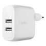 BELKIN DUAL USB-A CHARGER 24W WHITE CHAR