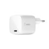BELKIN USB-C GaN Wall Charger 30W White / WCH001vfWH (WCH001vfWH)