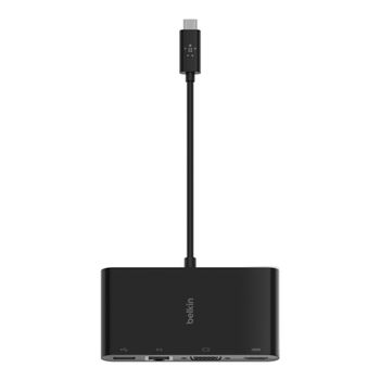 BELKIN USB-C to Gigabit-Ethern. HDMI/ VGA/ USB-A-Adapter,  black (AVC005BTBK)