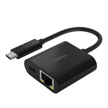 BELKIN USB-C / Gigabit-Ethernet- Adapter 60W PD, black INC001btBK (INC001BTBK)