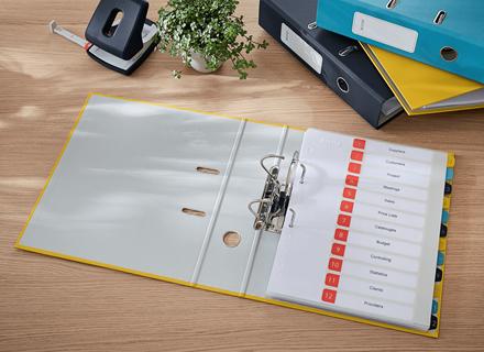 LEITZ Register PC utskr. PP A4+ 1-12 Cosy färg (12480000)