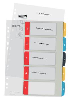 LEITZ Register PC utskr. PP A4+ 1-5 Cosy färg (12400000*20)