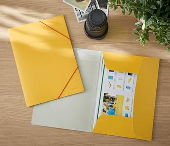 LEITZ 3-klap elastikmappe Cosy karton A4 gul (30020019*10)