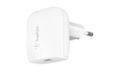 BELKIN 20W USB-C CHARGER W/POWER DELIVERY WHITE CPNT