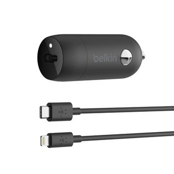 BELKIN 20W PD Car Charger+Lightning USB-C Cable - (CCA003BT04BK)