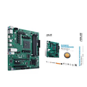 ASUS S Pro B550M-C/ CSM - Motherboard - micro ATX - Socket AM4 - AMD B550 Chipset - USB-C Gen2, USB 3.2 Gen 1, USB 3.2 Gen 2 - Gigabit LAN - onboard graphics (CPU required) - HD Audio (8-channel) (90MB15Q0-M0EAYC)