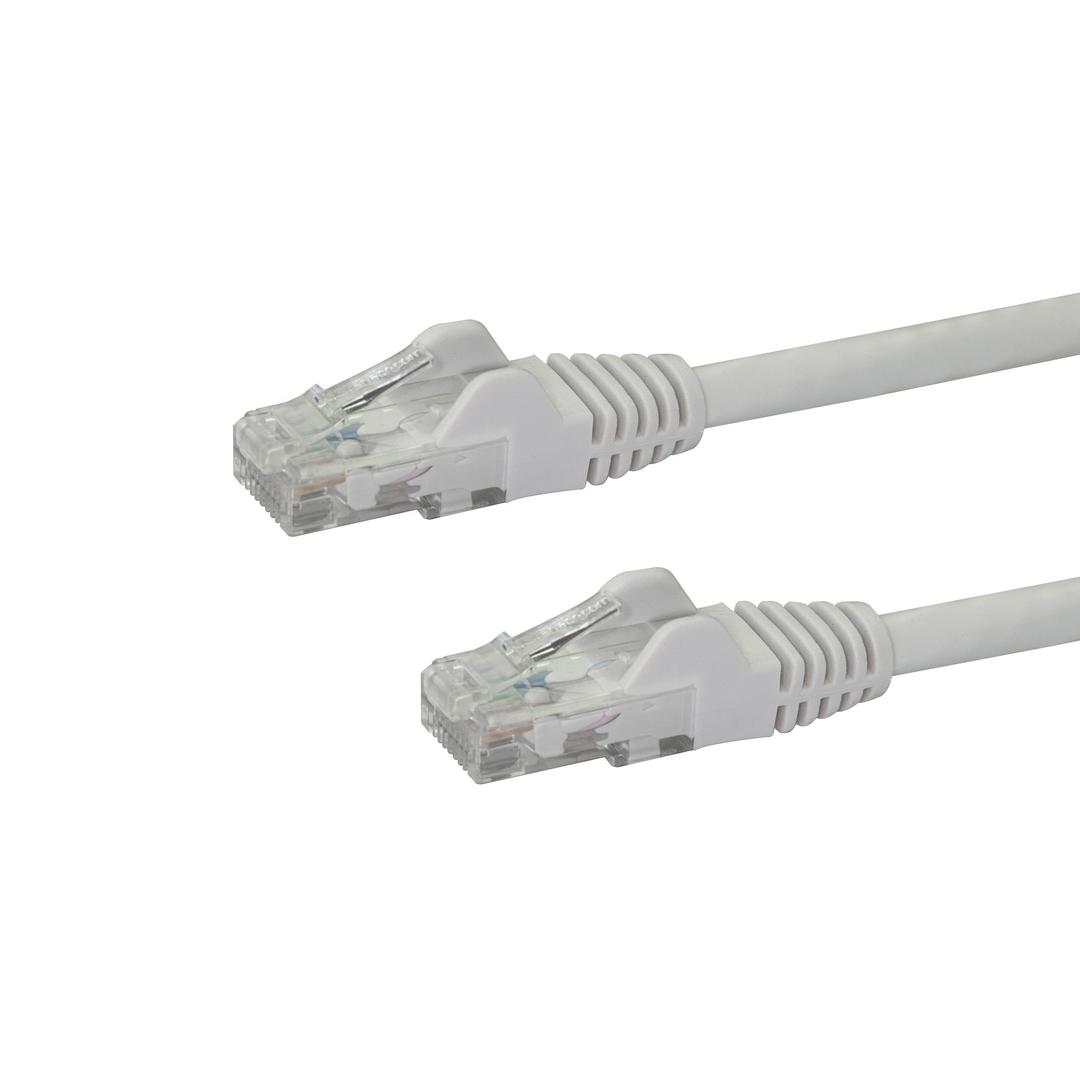 StarTech - 75ft CAT6 Ethernet Cable, 10 Gigabit Snagless RJ45 650MHz 100W PoE Patch Cord, CAT 6 10GbE UTP Network Cable w/Strain Relief, White, Fluke Tested/Wiring is UL Certified/TIA - Category 6 - 24AWG (N6PAT