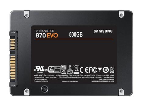 SAMSUNG 870 EVO 500GB SATA III 2.5inch SSD 560MB/s read 530MB/s write (MZ-77E500B/EU)