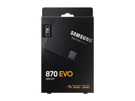 SAMSUNG 870 EVO 1TB SATA III 2.5inch SSD 560MB/s read 530MB/s write (MZ-77E1T0B/EU)